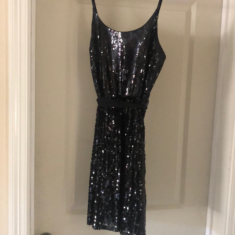 All black sequence dress